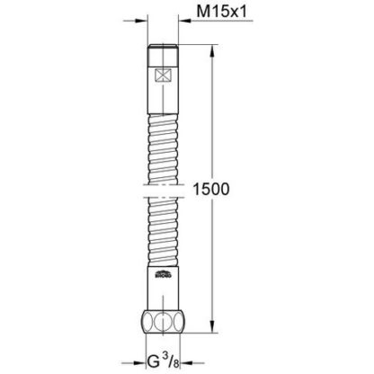 GROHE RELEXA Metallbrauseschlauch 1500 mm für Spültischbatterien chrom 28112000