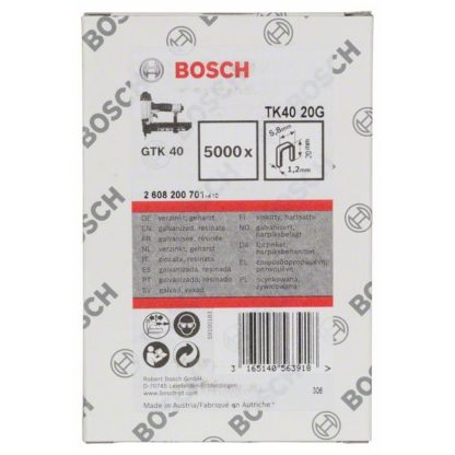 Bosch Klammer TK40 20G, 1,2 mm, 20 mm, verzinkt, 5.000 Klammern