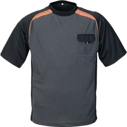 HTR Terrax T-Shirt Größe L dunkelgrau/schwarz/orange 50% PES/50% Cool Dry