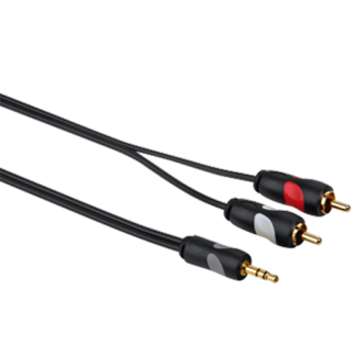 5 Meter Thomson Audio-Kabel, 2 Cinch – 3,5-mm-Klinke Stereo vergoldet  5,0 m