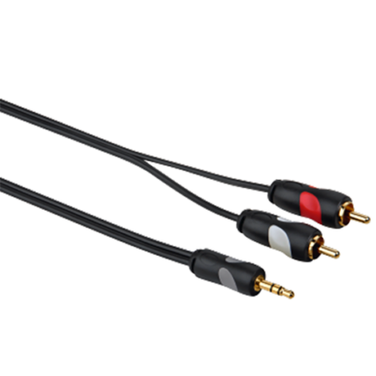 5 Meter Thomson Audio-Kabel, 2 Cinch – 3,5-mm-Klinke Stereo vergoldet  5,0 m