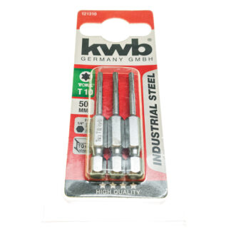KWB Bit T10, 50 mm, 1/4″ E 6.3, TQ 60 Steel Torx 3er Pack 121310