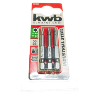 KWB Bit T20, 50 mm, 1/4″ E 6.3, TQ 60 Steel Torx 3er Pack Bits 121320