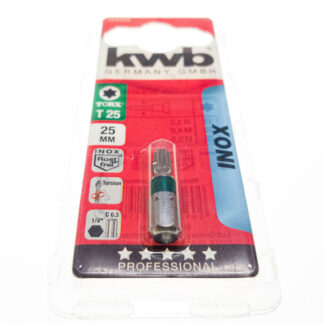 KWB Bit T25, 25 mm, Inox Edelstahl Torsion, 1/4″ C 6.3 Torx 125225