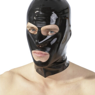 Latex-Kopfmaske schwarz