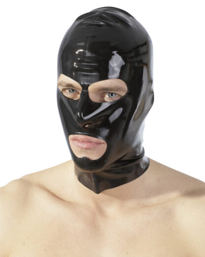 Latex-Kopfmaske schwarz