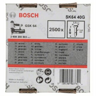 Bosch Senkkopf-Stift SK64 40G, 1,6 mm, 40 mm, verzinkt 2500 Stifte