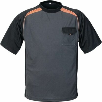 HTR Terrax T-Shirt Größe L dunkelgrau/schwarz/orange 50% PES/50% Cool Dry