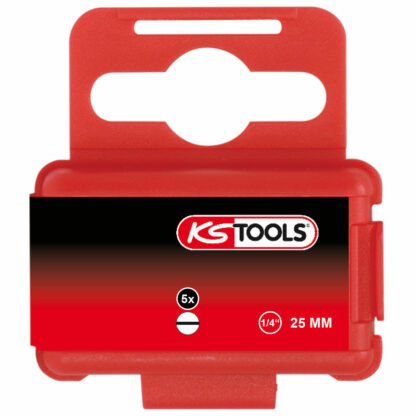 KS Tools 1/4″ Bit Schlitz, 25mm, 8mm, 5er Pack 911.2253