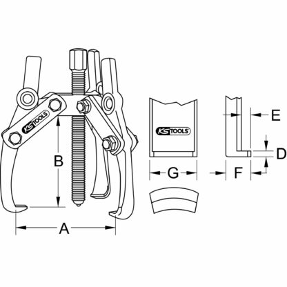 KS Tools Universal-Abzieher 3-armig, 20-170mm 6303401