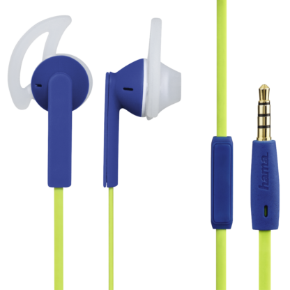 hama In-Ear-Stereo-Headset “JOY SPORT” Grün/Blau 177015 Ohrhörer 3,5-mm-Klinke