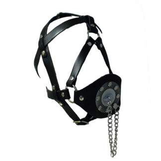 Leder-Harness schwarz mit Ballknebel